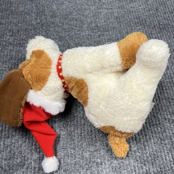 Santa Dog 10” Plush Christmas‎ Hat Stuffed Animal Toy Brown White Dollar General - Picture 9 of 13